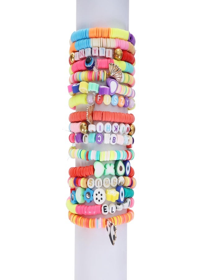 ambitieux DIY Bracelet Making Kit - 24 Colorful Beads, 10m Elastic Thread, Jute Bag, and Cutter - Gift for Girls Birthdays (Clay Beads 3) - Image 5